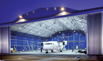 China Fardo construído da tubulação do hangar dos aviões dos sistemas do telhado construções de aço longevas fornecedor