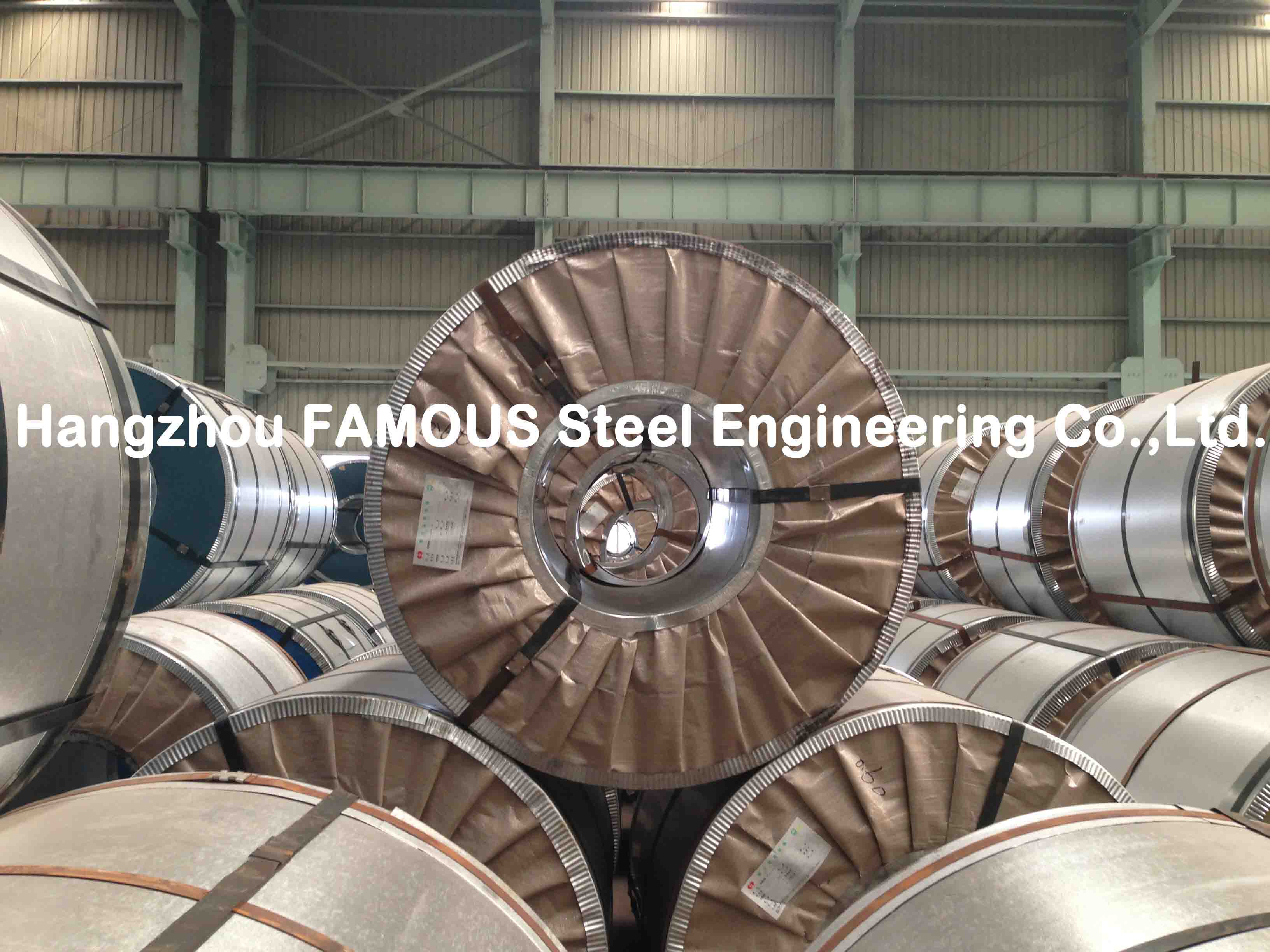 Bobina de aço galvanizada quente ASTM 755 para chapa de aço ondulada
