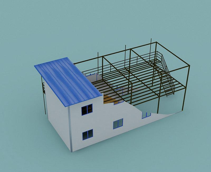 Casa de aço da casa pré-fabricada portátil de Recyling da camada dois/três para a residência provisória