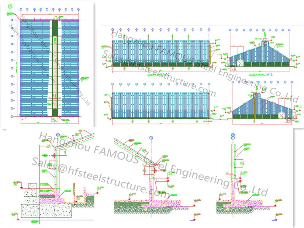 Projetos estruturais de aço de engenharia civil da oficina para fabricações